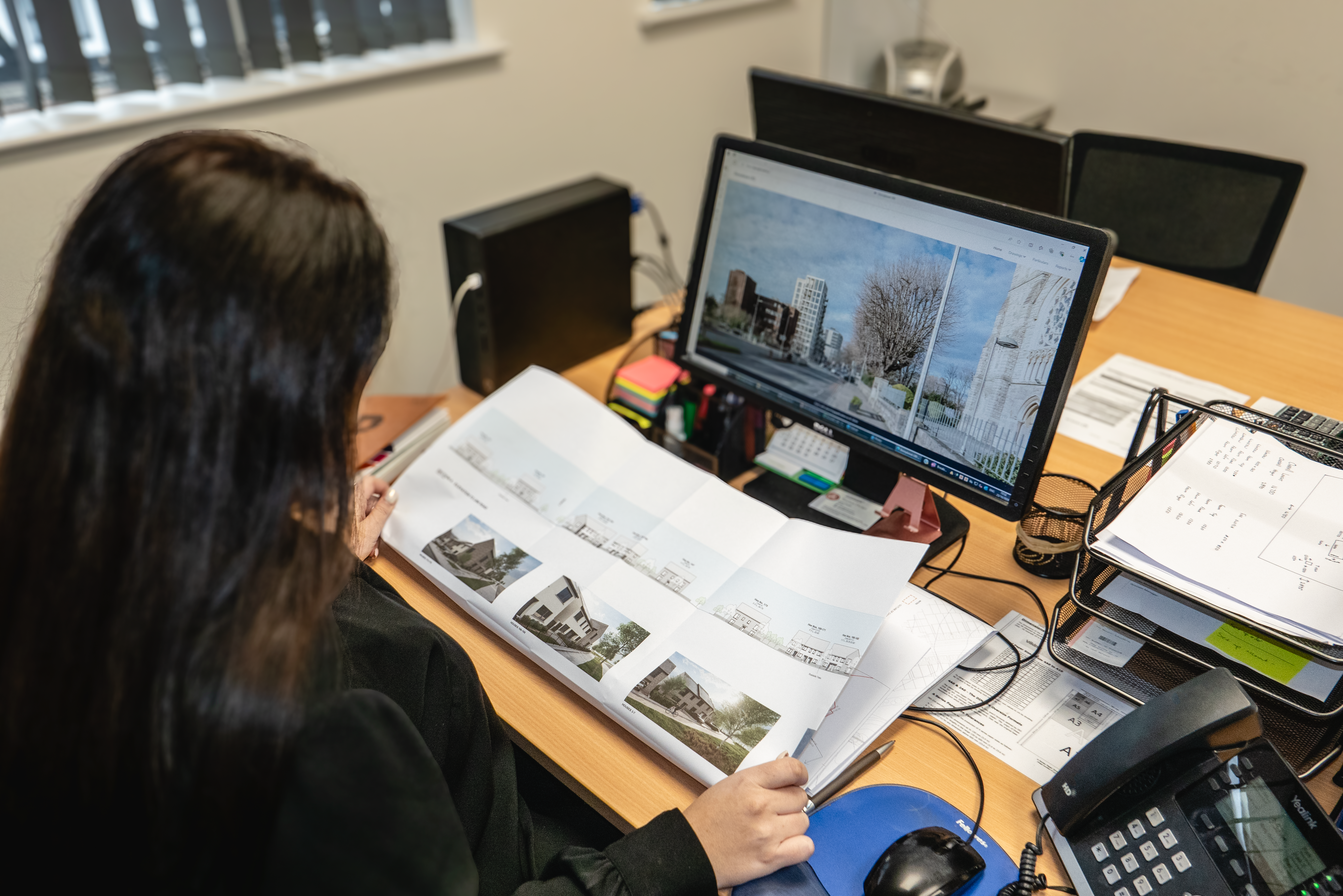 A web designer creating a website
